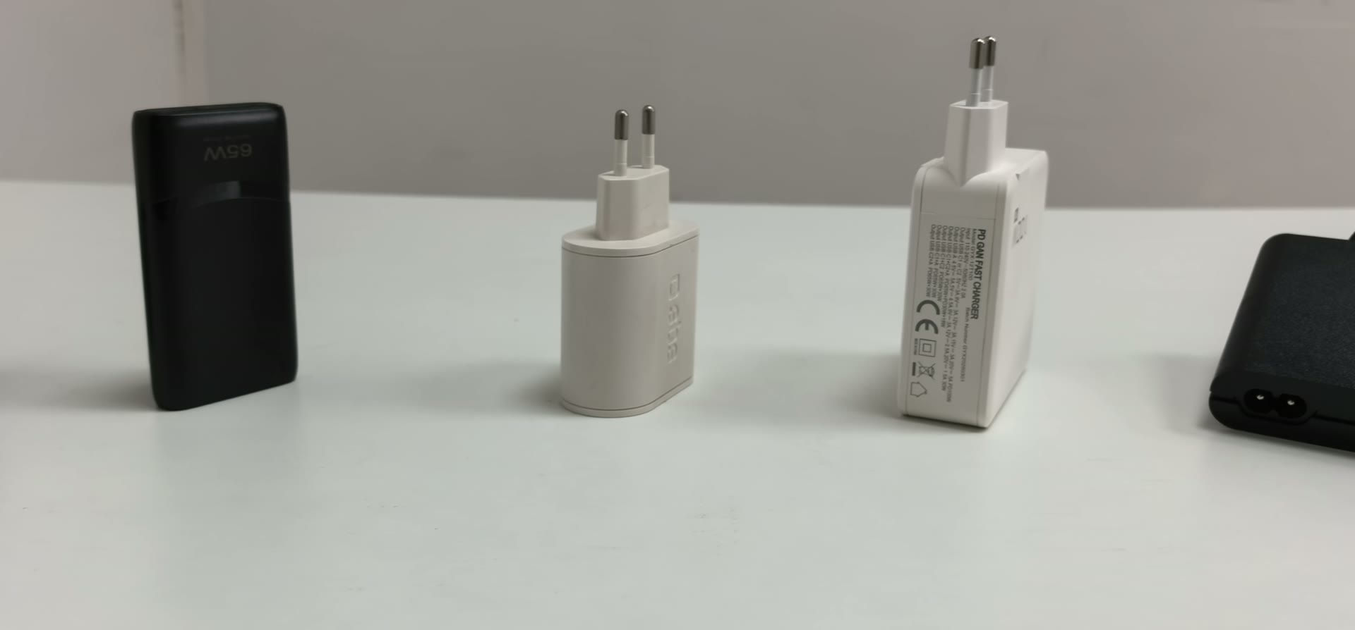 Wall chargers and USB-C chargers on display